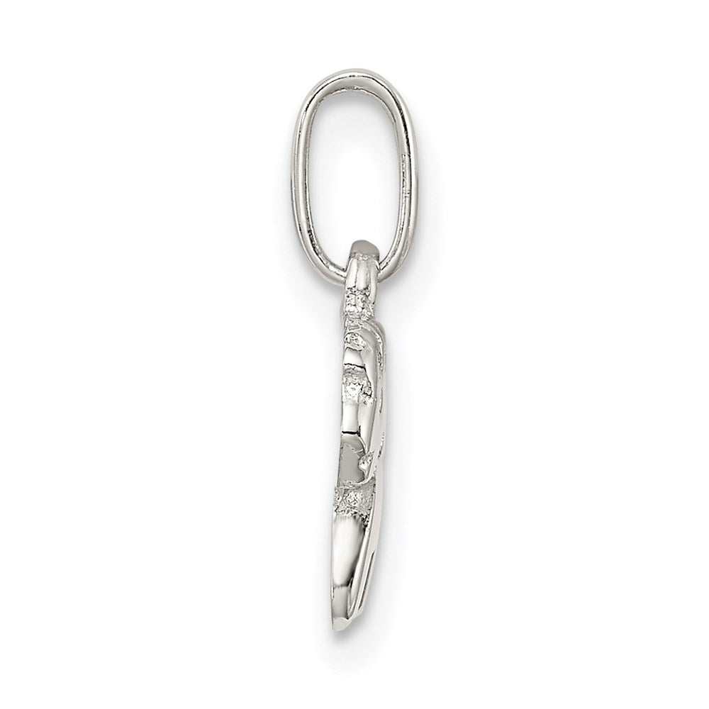 Sterling Silver Rhodium-plated Polished Pony Children's Pendant