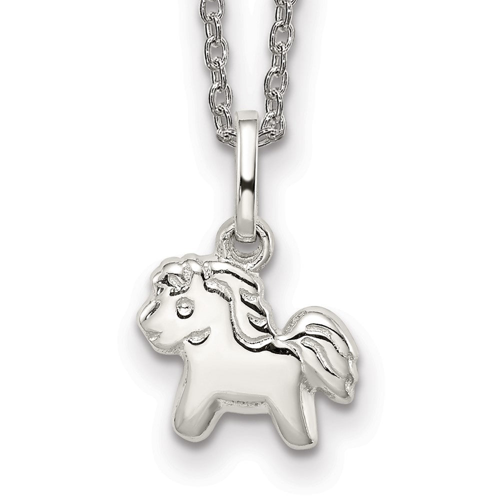 Sterling Silver RH plated Child's Pony Necklace