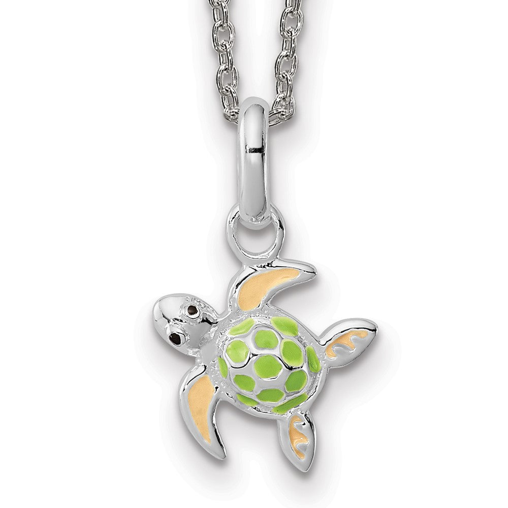 Sterling Silver Children's Enamel Sea Turtle Necklace