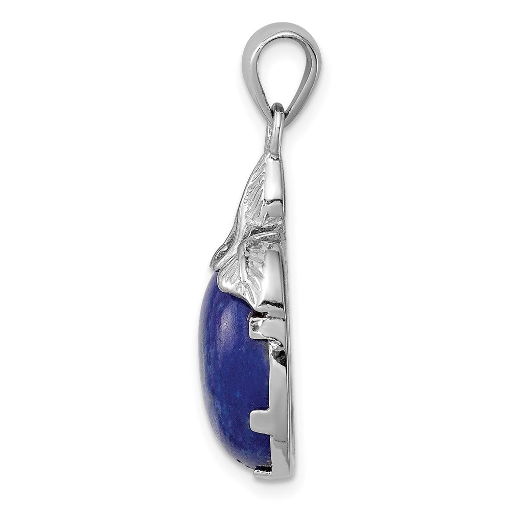 Sterling Silver Rhodium-plated Lapis Lazuli Pendant