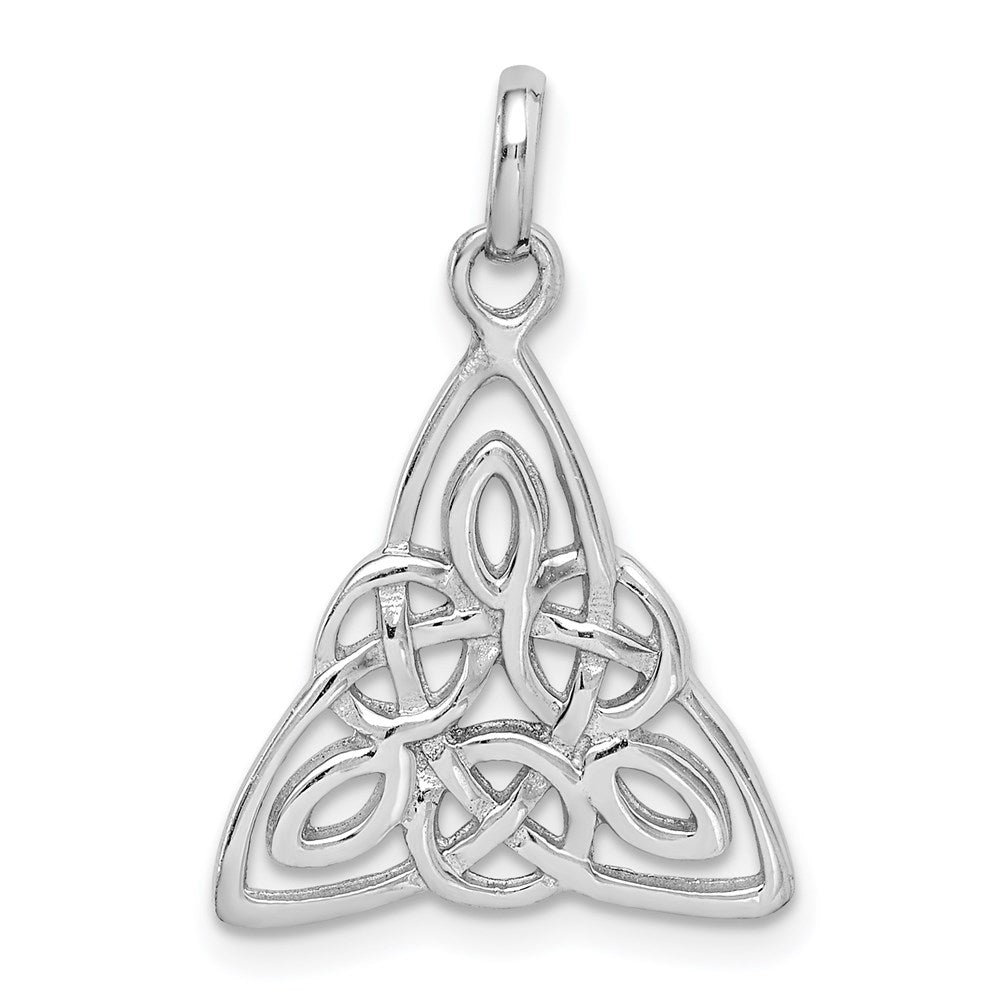 Sterling Silver Rhodium-plated Polished Celtic Symbol Pendant