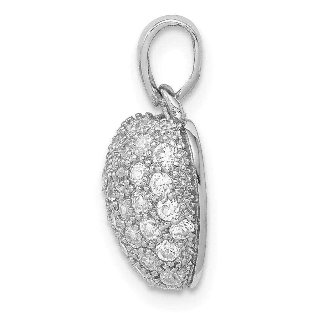 Sterling Silver Rhodium-plated CZ Micro pavÂ Heart Pendant