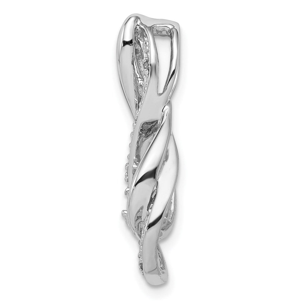 Sterling Silver Rhodium Diam. Infinity Symbol Slide Pendant