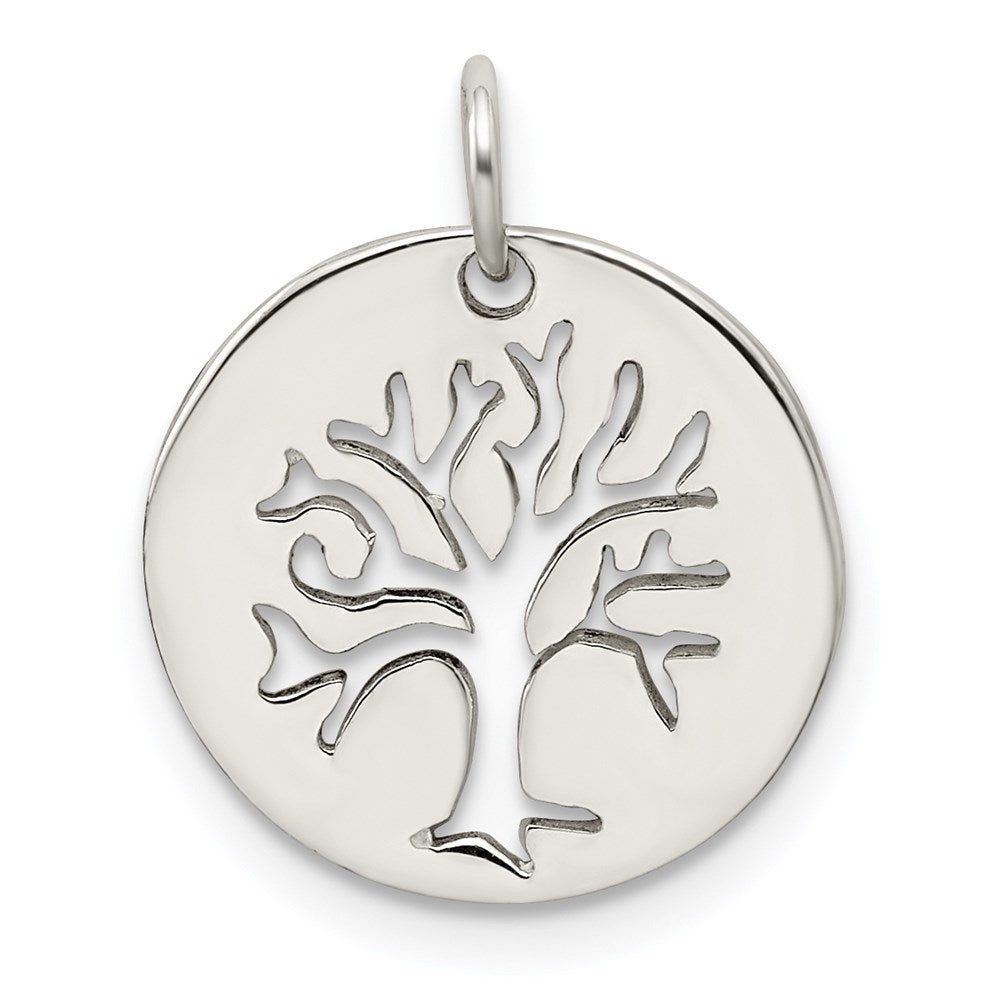 Sterling Silver Polished Tree Cut-out Charm