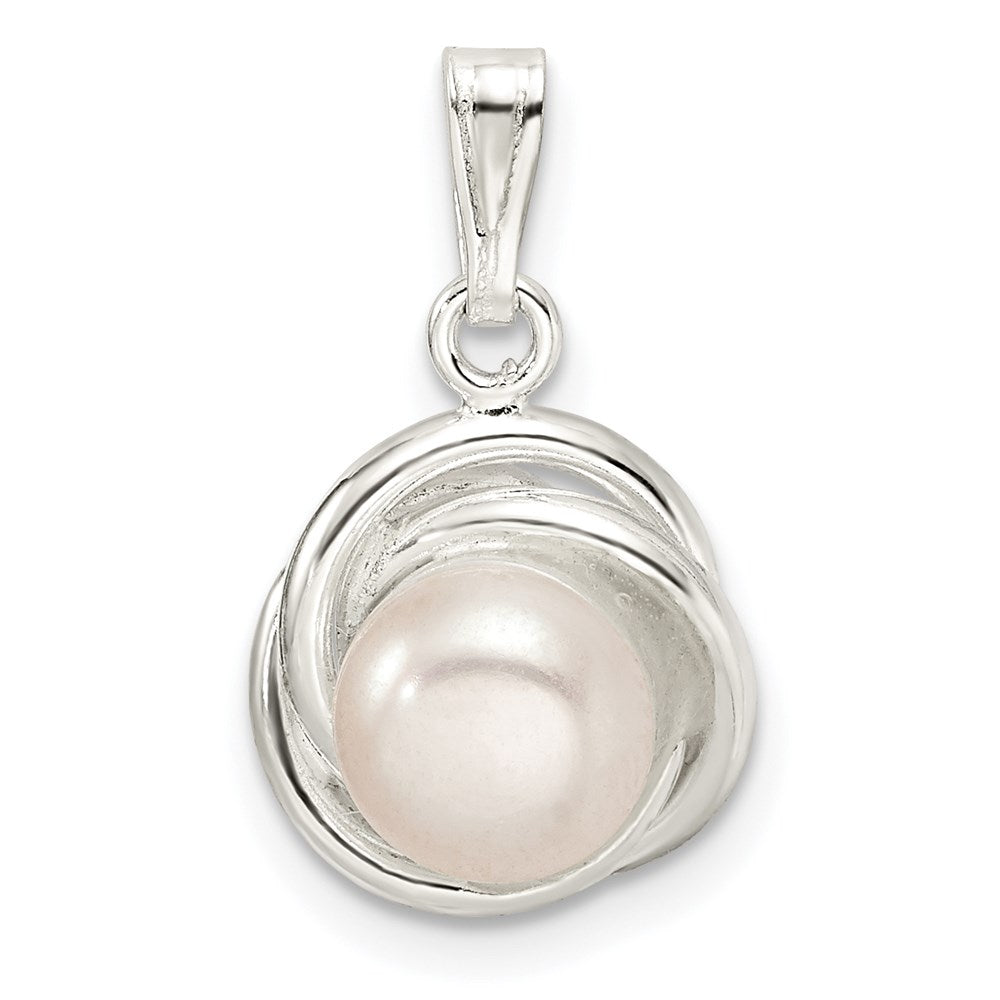 Sterling Silver Polished Synthetic Pearl Pendant