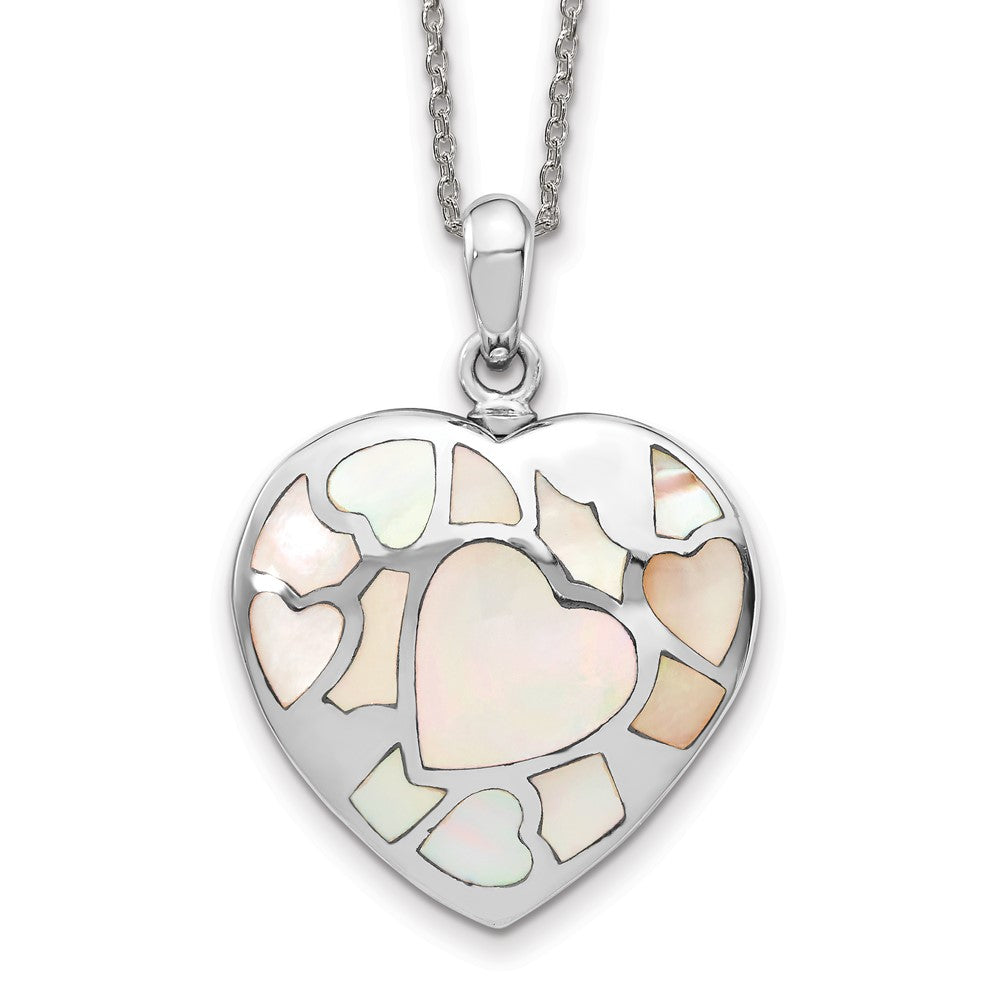 Sterling Silver Rh-pl Mother of Pearl Ash Holder Necklace