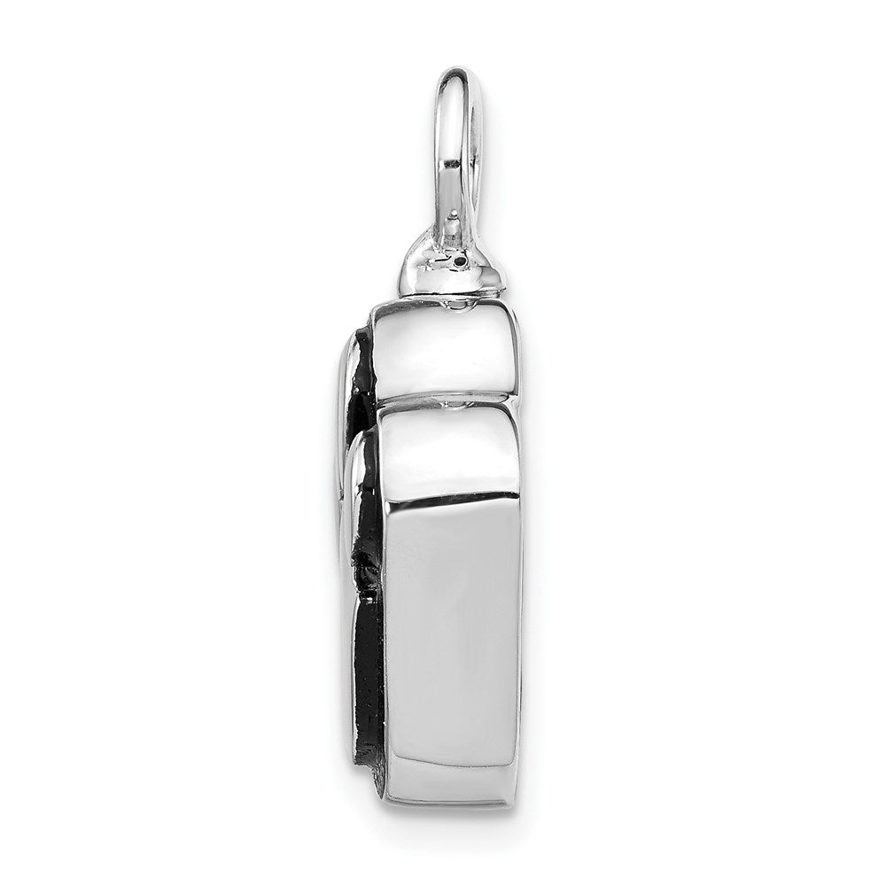 Sterling Silver Rh-pl Enamel Paw Ash Holder Bottle Necklace