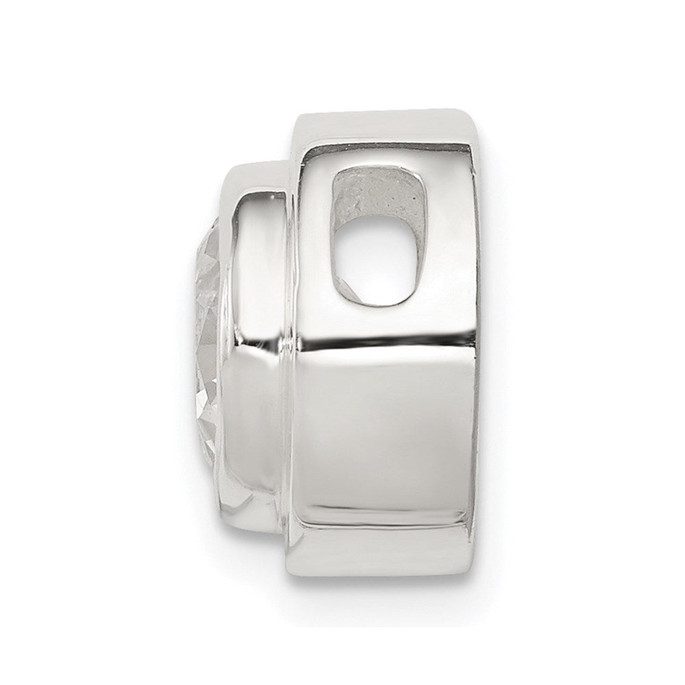 Sterling Silver CZ Round Slide