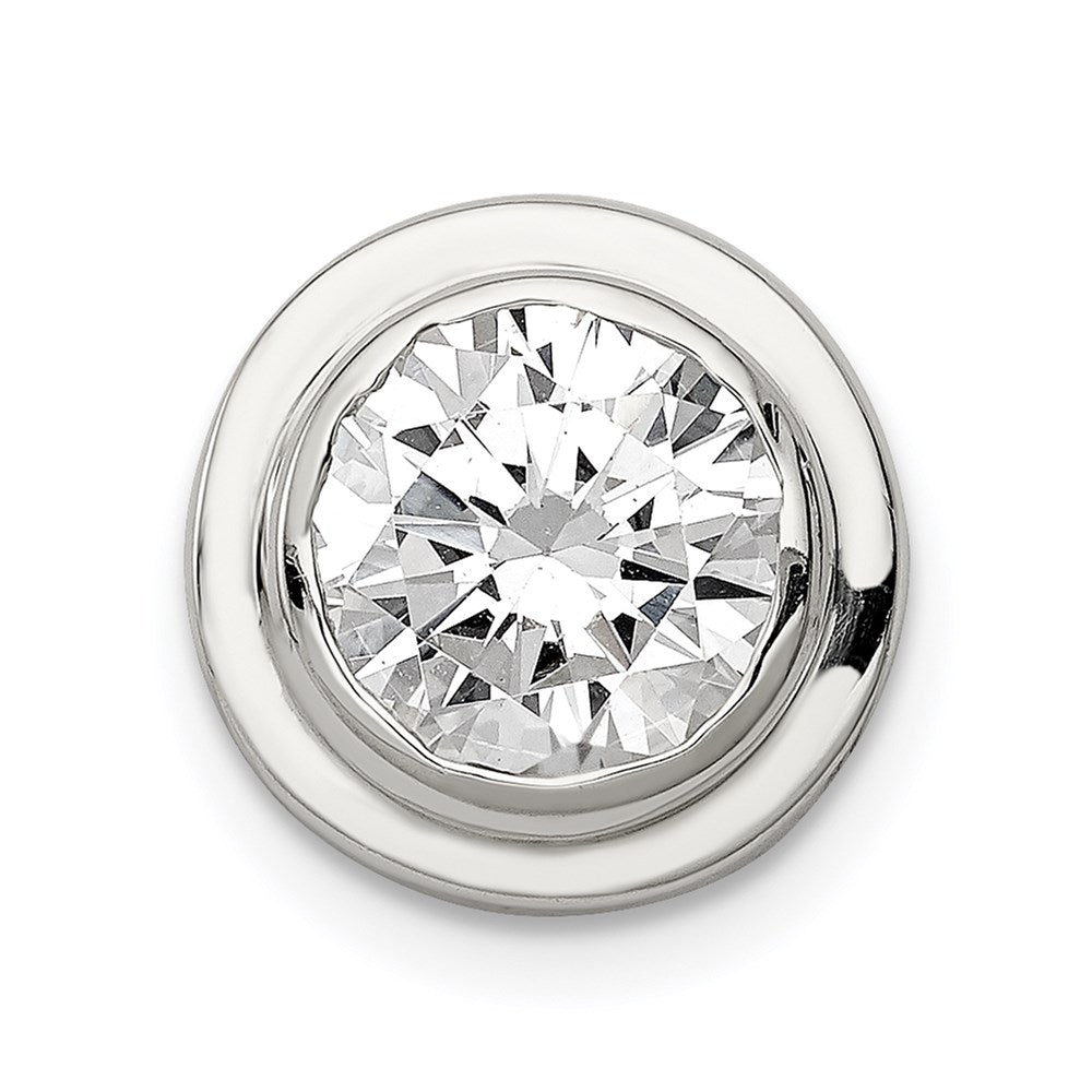 Sterling Silver CZ Round Slide