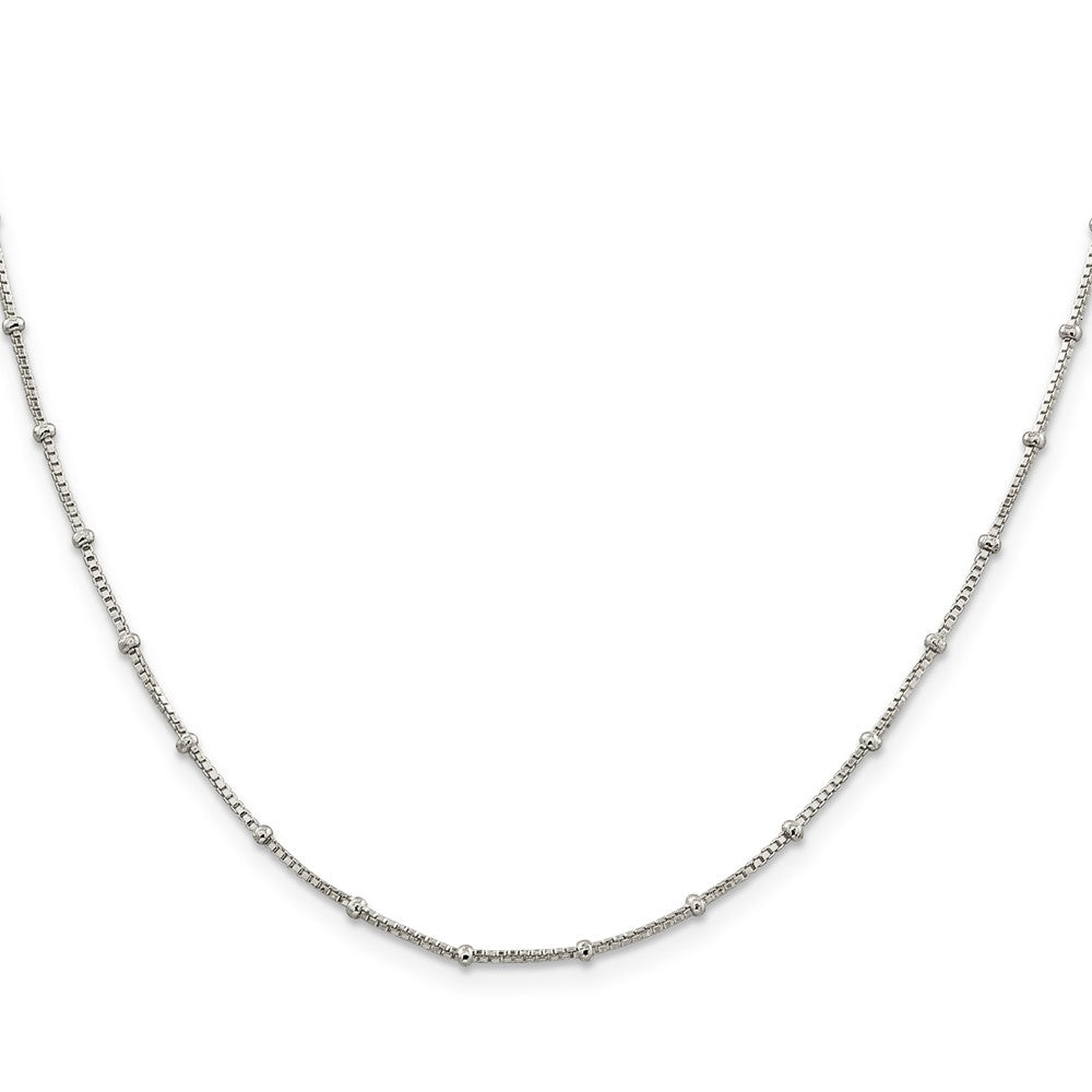 Sterling Silver Fancy Beaded Box Chain