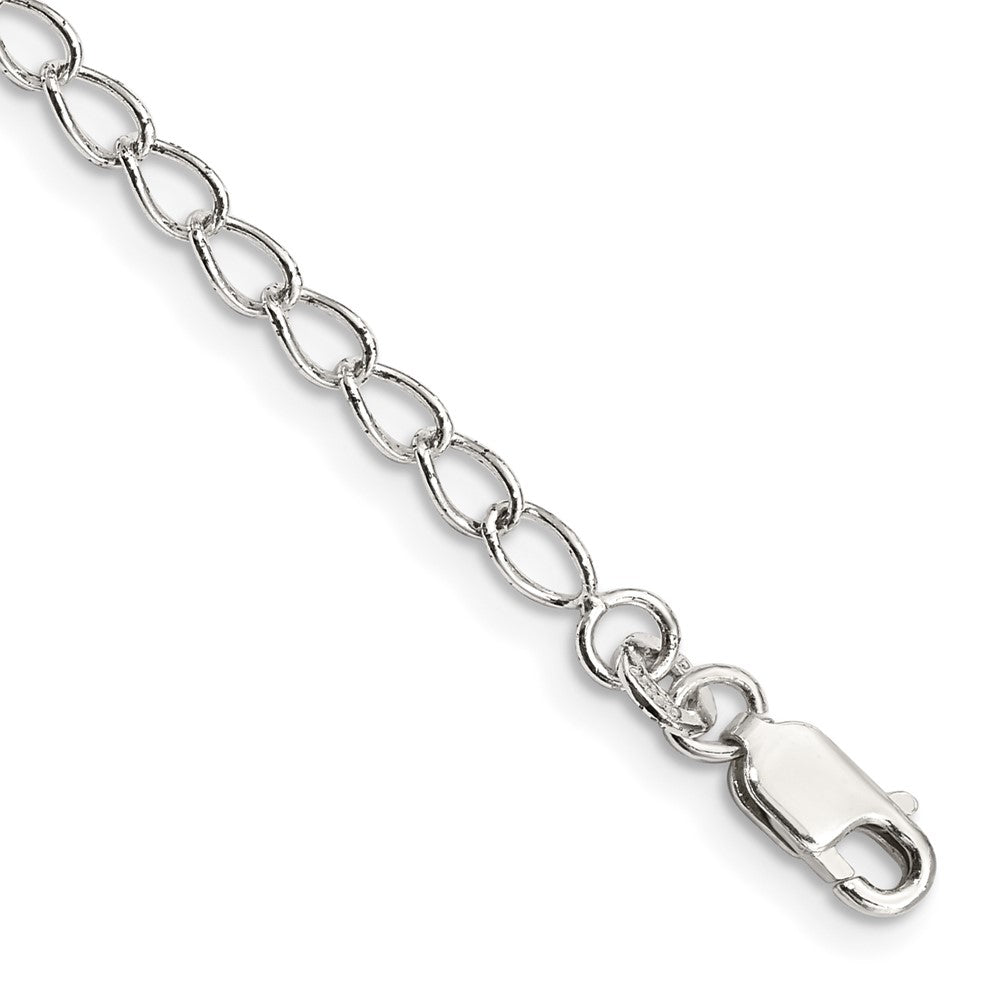 Sterling Silver Half Round Wire Open Curb Chain Anklet