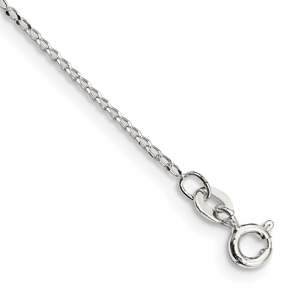 Sterling Silver Open Elongated Link Curb Chain Anklet