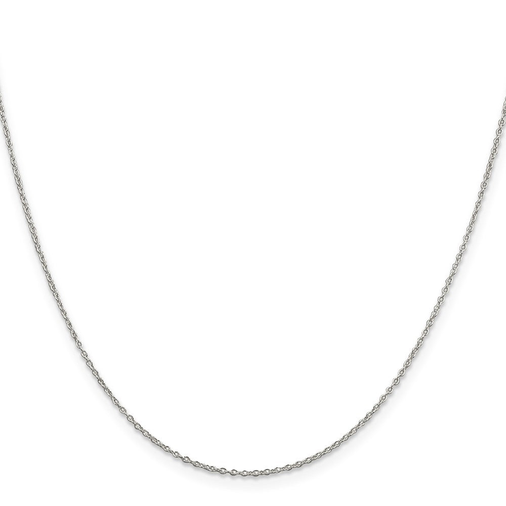 Sterling Silver Rhodium-plated Forzantine Cable Chain w/ ext.