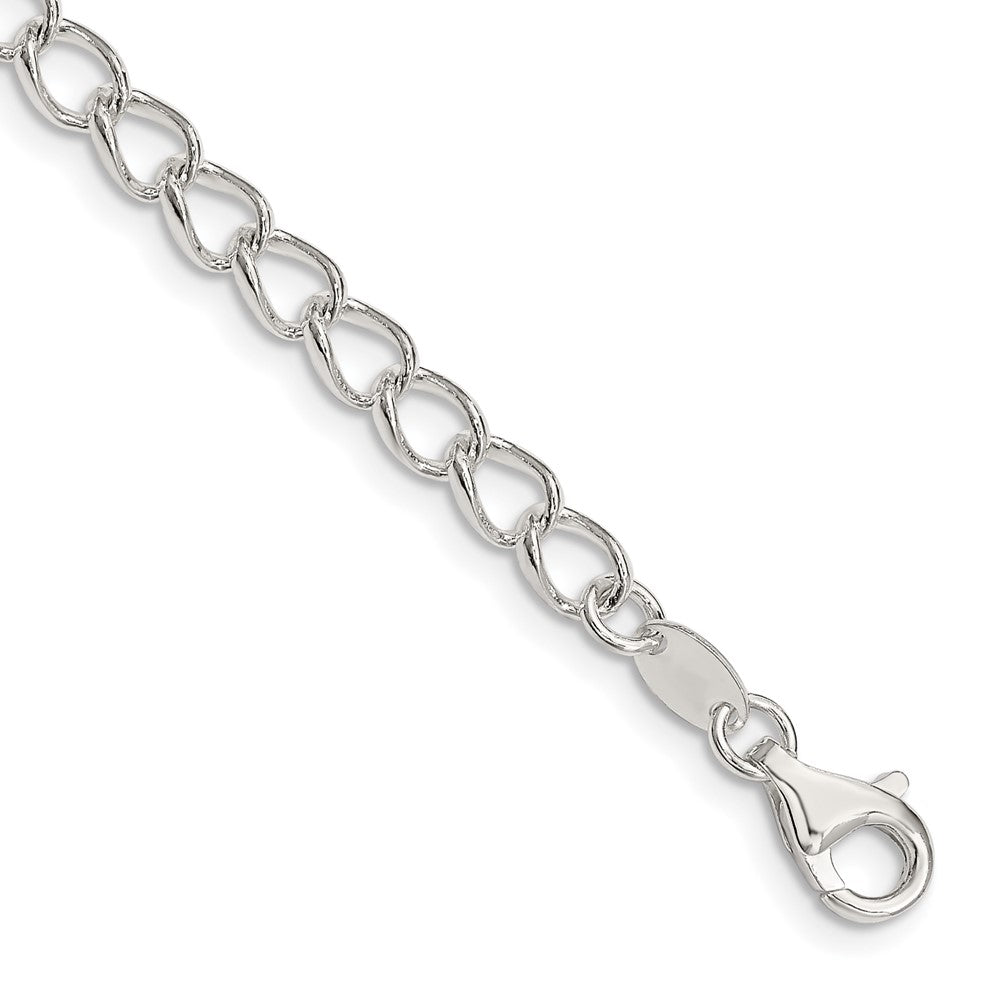 Sterling Silver Half round Wire Open Curb Chain