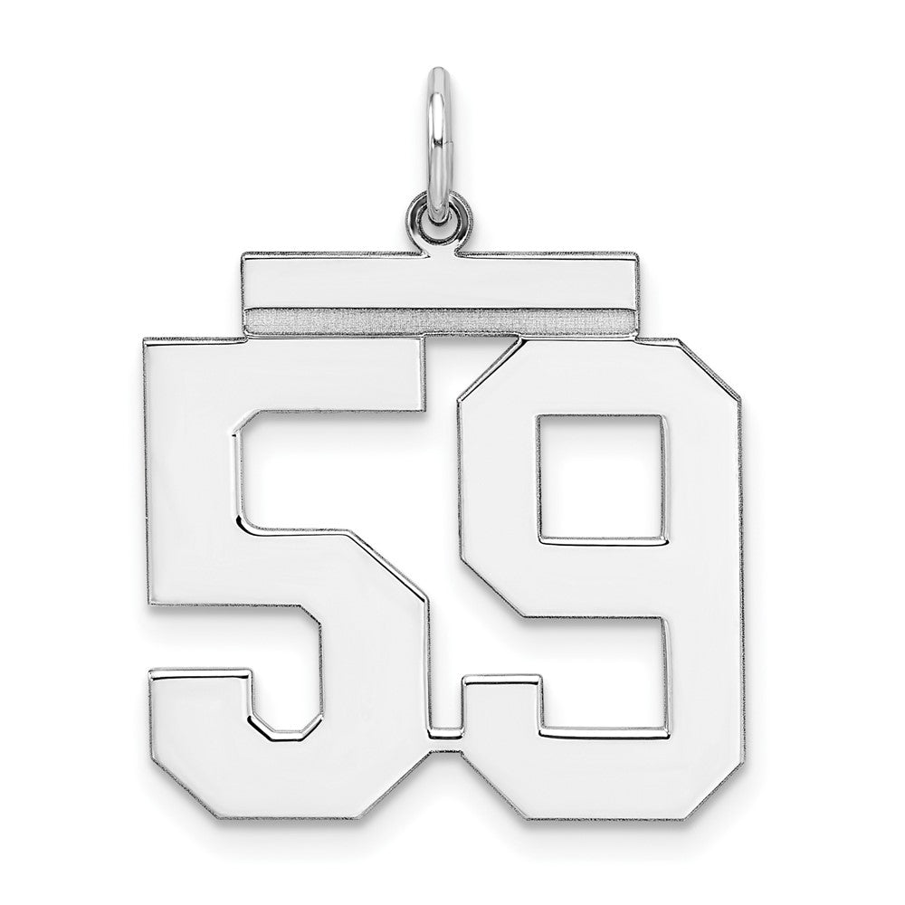 Sterling/Silver Rhodium-plated Polished Number 59 Charm