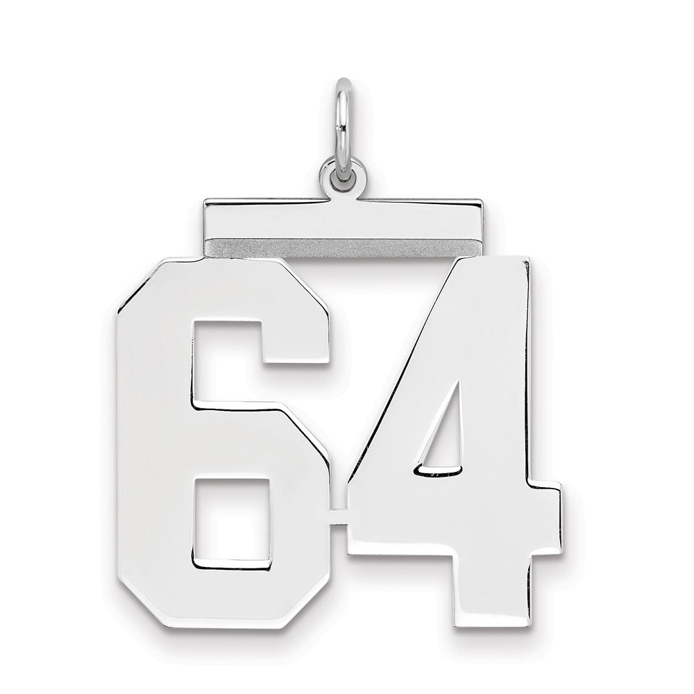 Sterling/Silver Rhodium-plated Polished Number 64 Charm