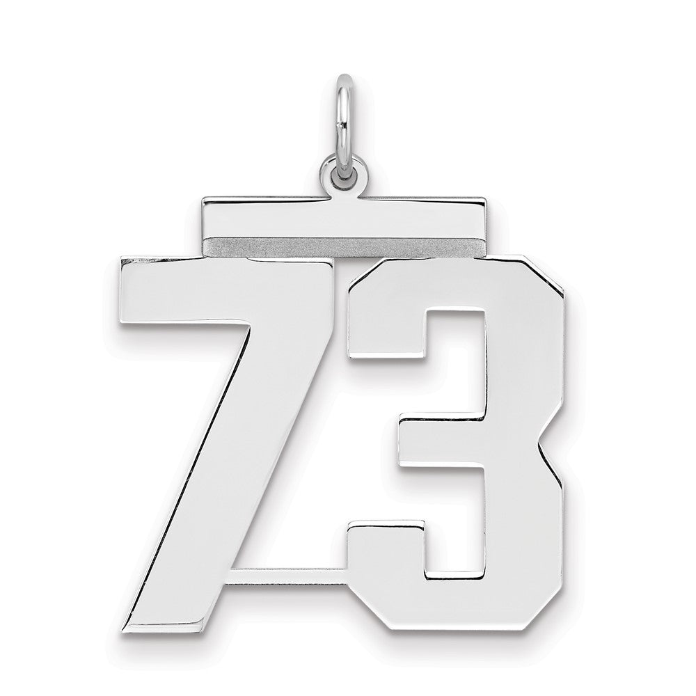 Sterling/Silver Rhodium-plated Polished Number 73 Charm