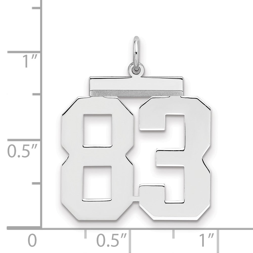 Sterling/Silver Rhodium-plated Polished Number 83 Charm