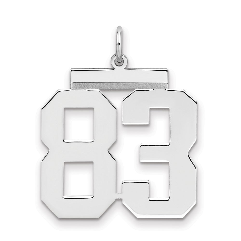 Sterling/Silver Rhodium-plated Polished Number 83 Charm