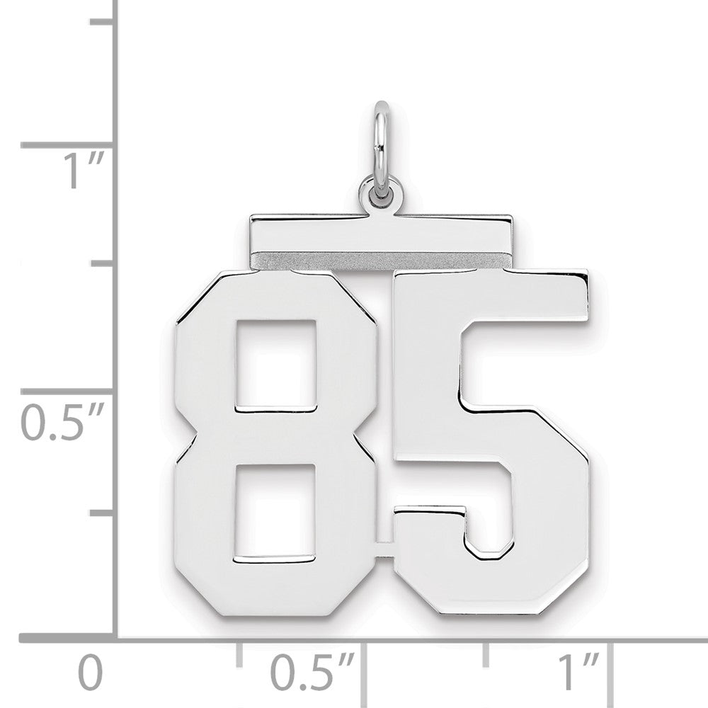 Sterling Silver/Rhodium-plated Polished Number 85 Charm