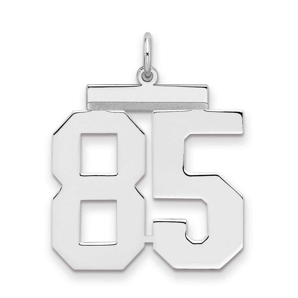 Sterling Silver/Rhodium-plated Polished Number 85 Charm