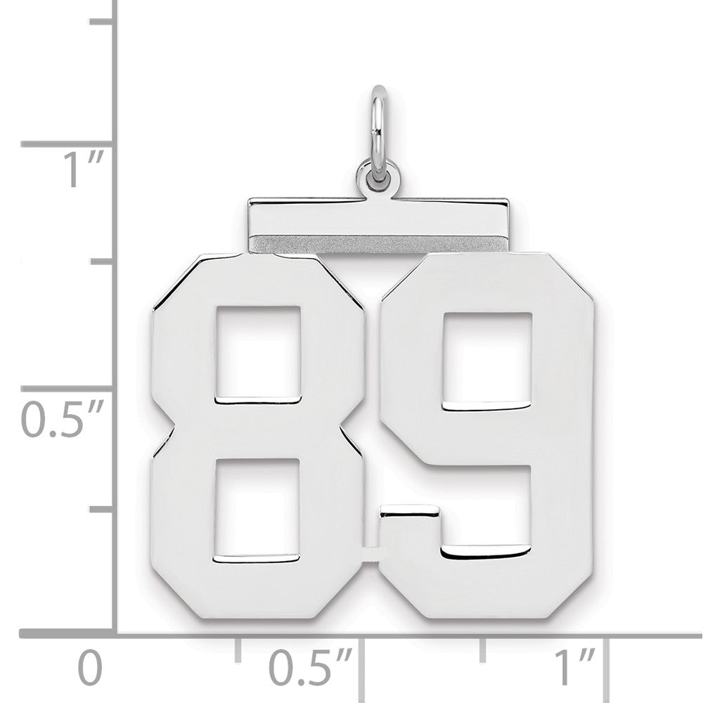 Sterling Silver/Rhodium-plated Polished Number 89 Charm