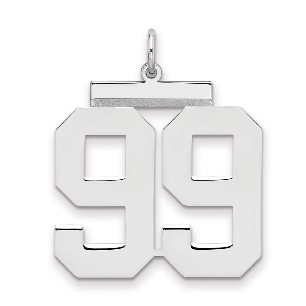 Sterling/Silver Rhodium-plated Polished Number 99 Charm