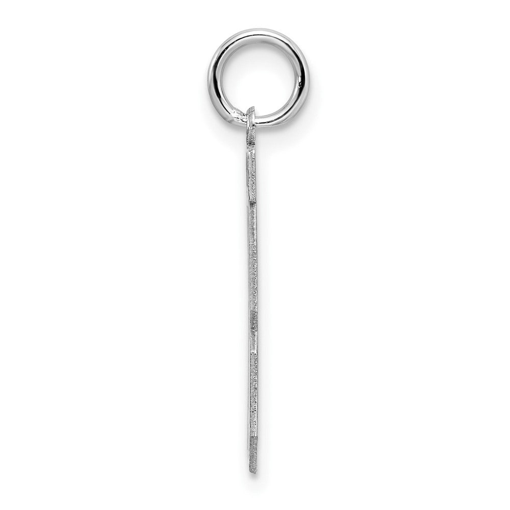 Sterling Silver/Rhodium-plated Satin Number 18 Charm