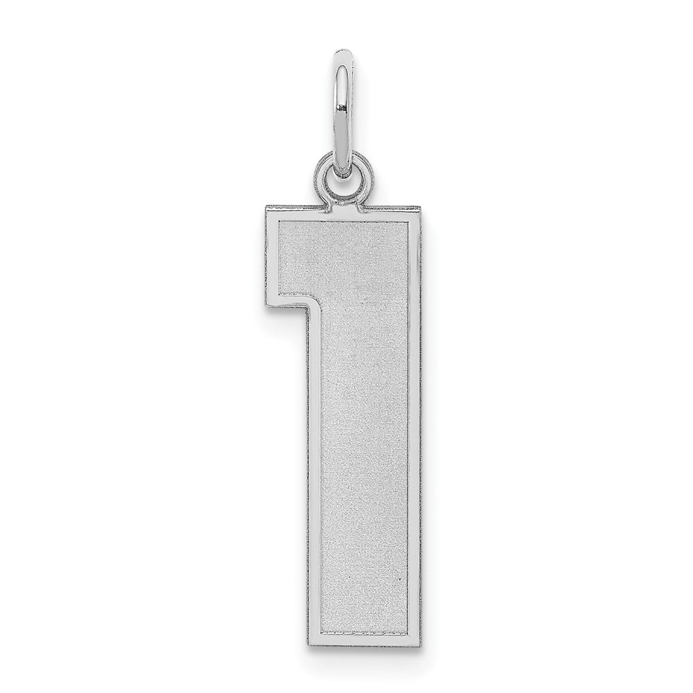 Sterling Silver/Rhodium-plated Satin Number 1 Charm