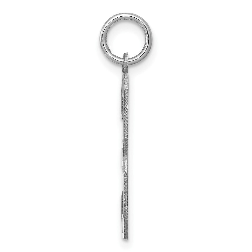 Sterling Silver/Rhodium-plated Satin Number 3 Charm