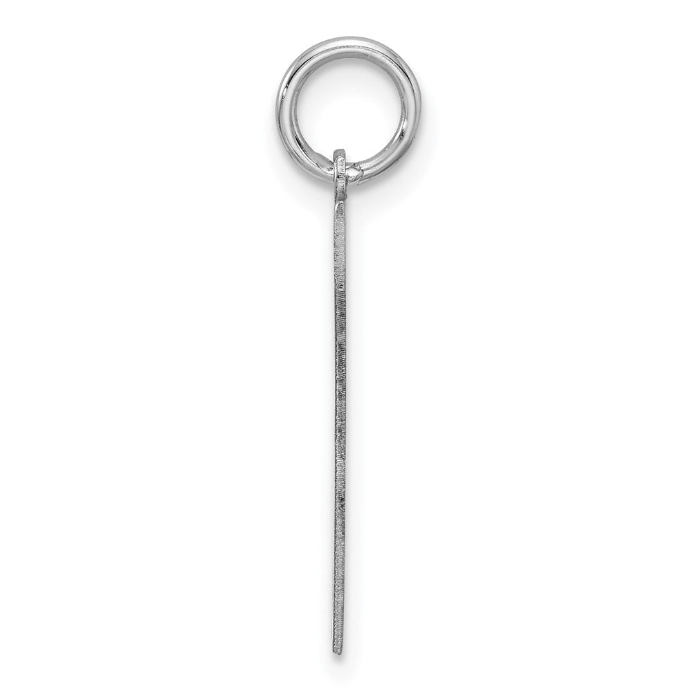 Sterling Silver/Rhodium-plated Satin Number 7 Charm