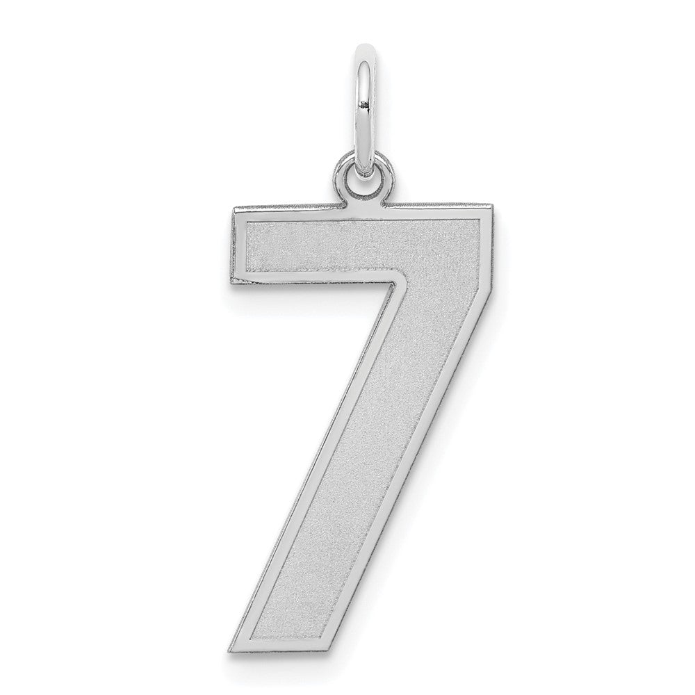 Sterling Silver/Rhodium-plated Satin Number 7 Charm