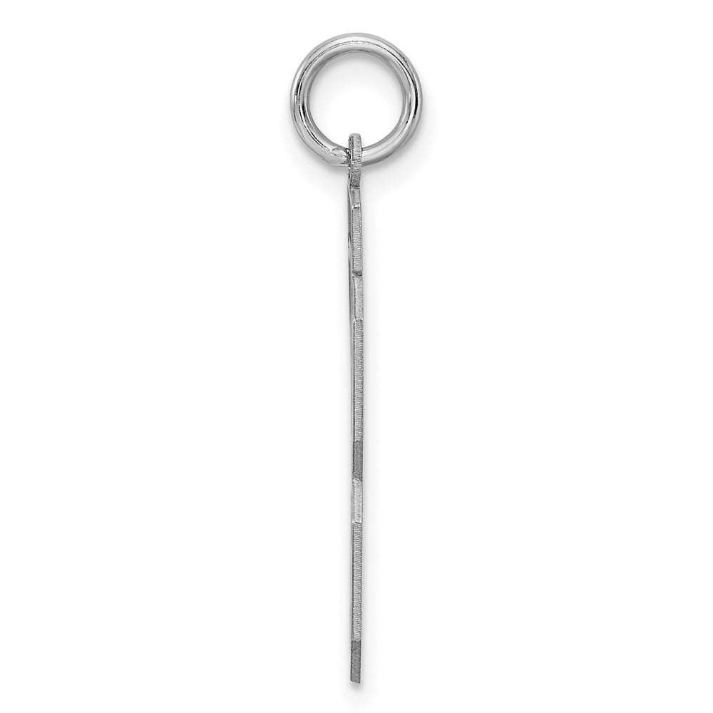 Sterling Silver/Rhodium-plated Satin Number 13 Charm