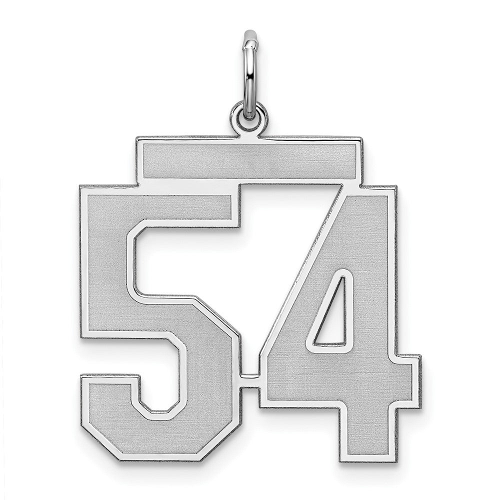 Sterling Silver/Rhodium-plated Satin Number 54 Charm