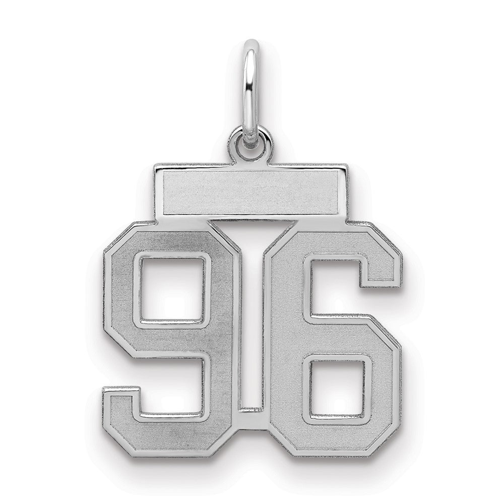 Sterling Silver/Rhodium-plated Satin Number 96 Charm