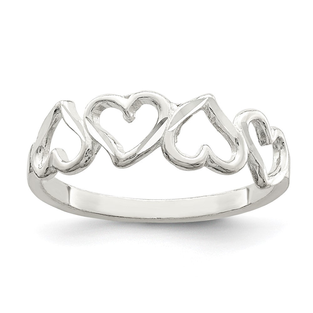 Sterling Silver D/C Heart Ring