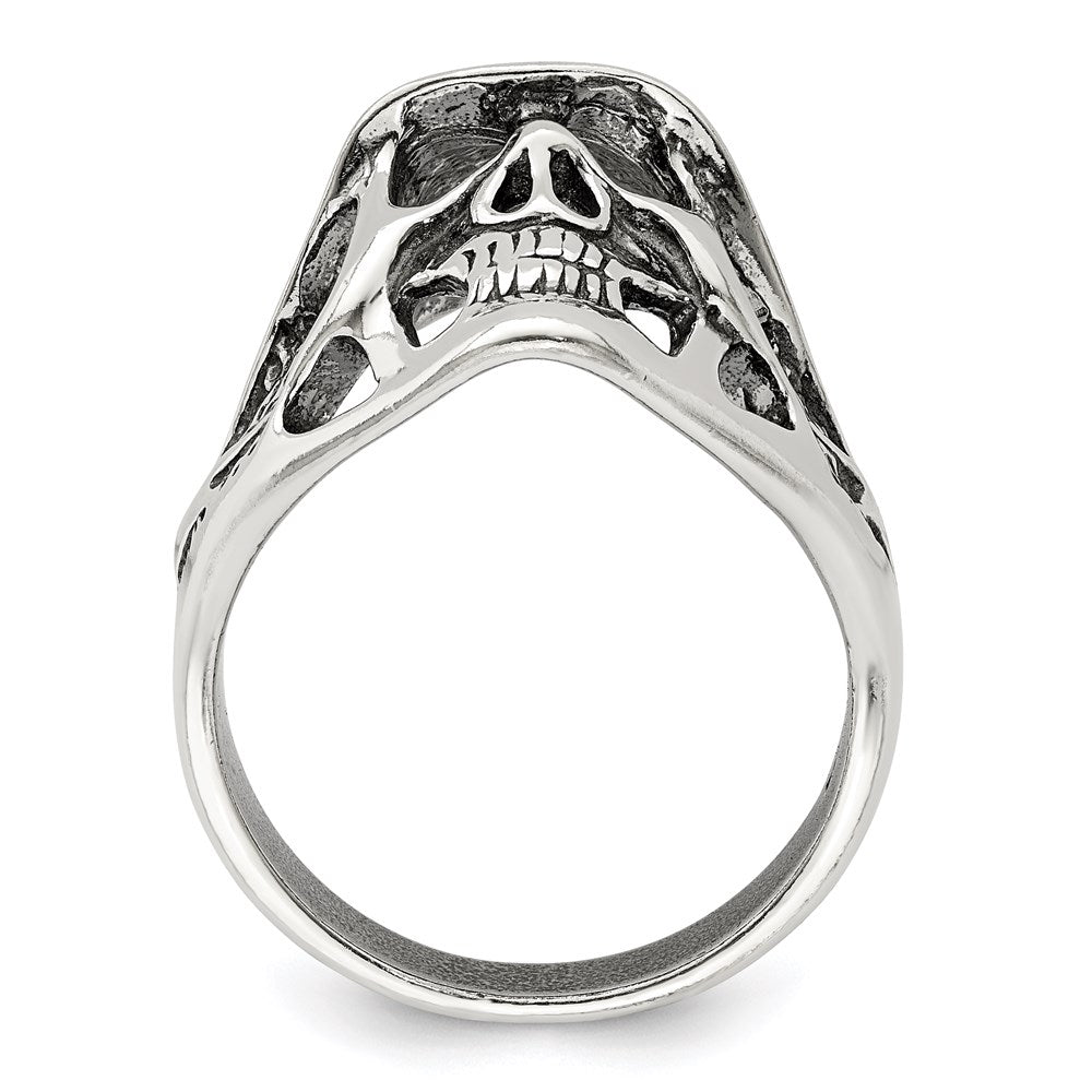 Sterling Silver Antiqued Skull Ring