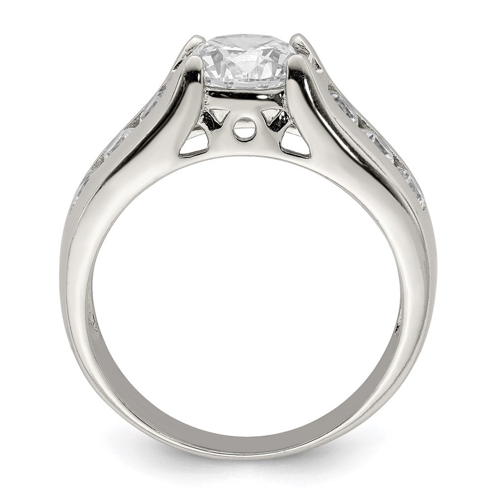 Sterling Silver Rhodium-plated CZ Ring