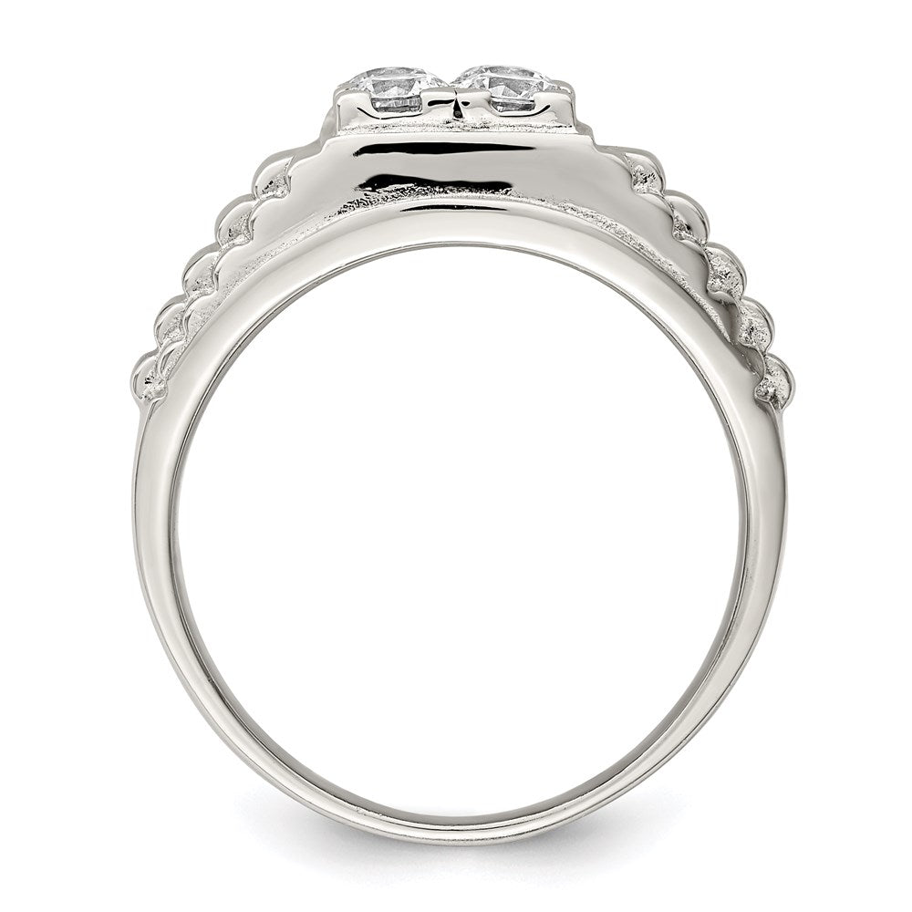 Sterling Silver Rhodium-plated CZ Fashion Ring