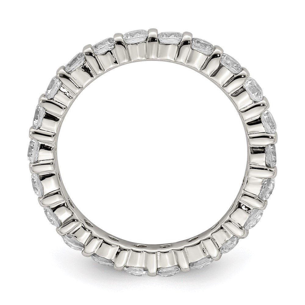 Sterling Silver Rhodium-plated CZ Band