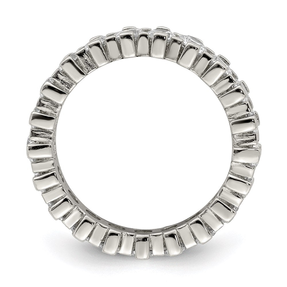 Sterling Silver Rhodium-plated CZ Eternity Band