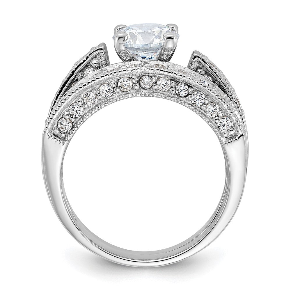 Sterling Silver Rhodium-plated 2-Piece CZ Wedding Set Ring