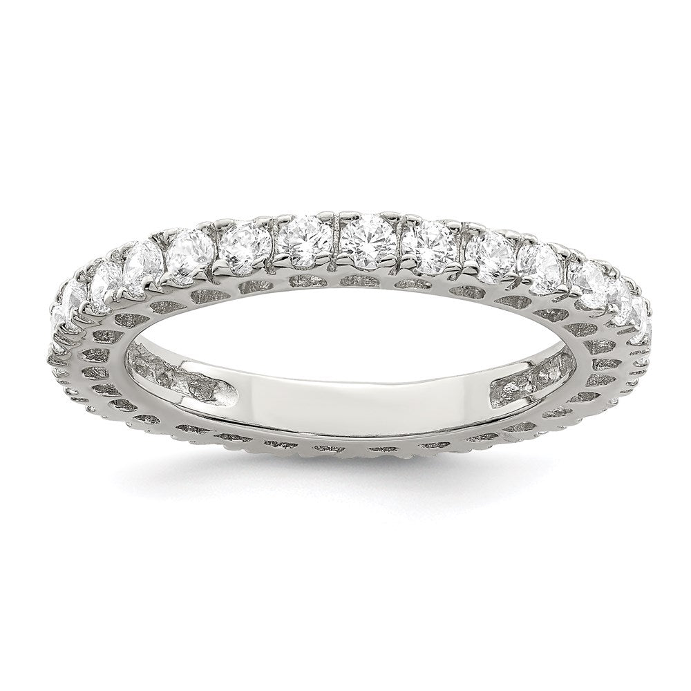 Sterling Silver Rhodium-plated CZ Anniversary Band