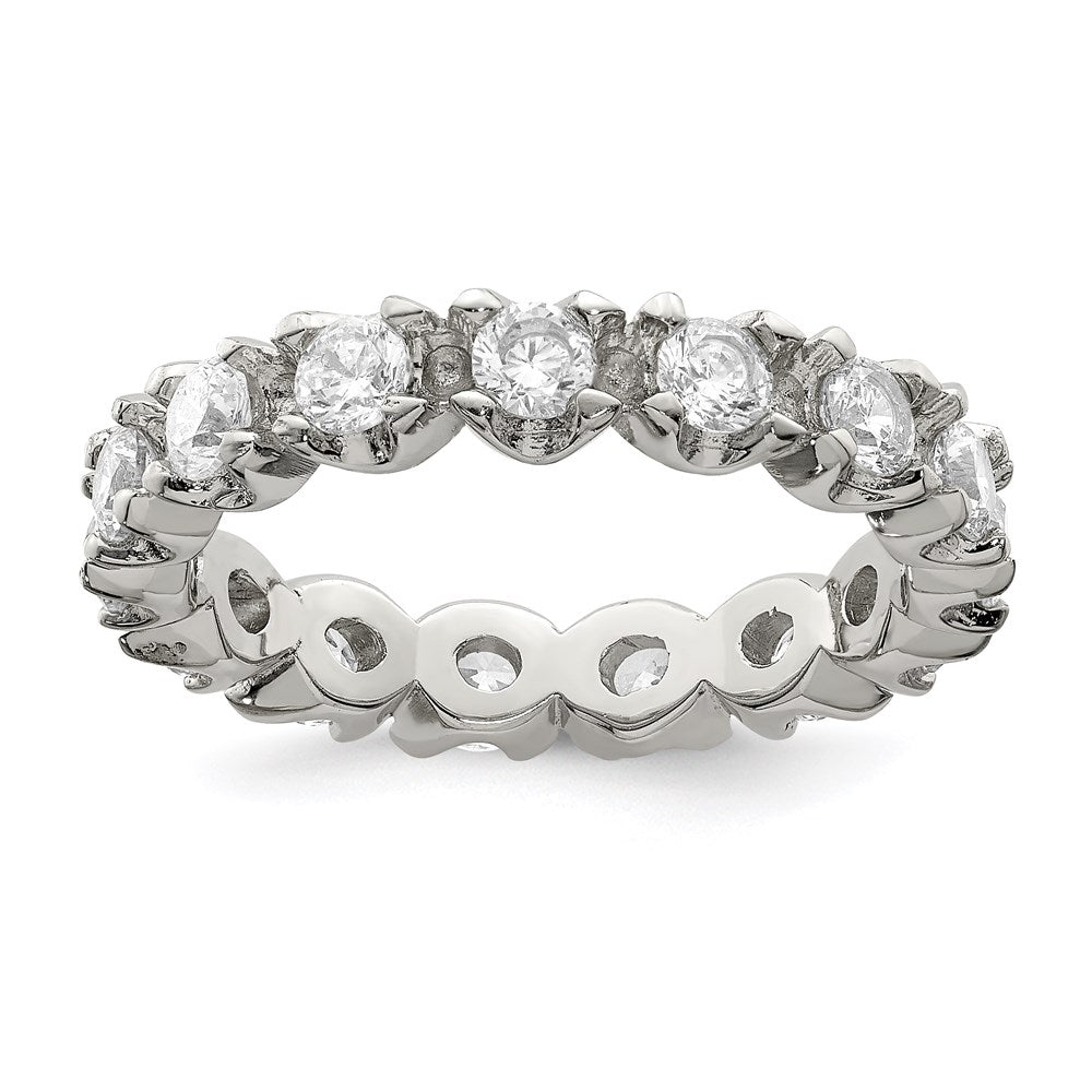 Sterling Silver Rhodium-plated CZ Eternity Ring