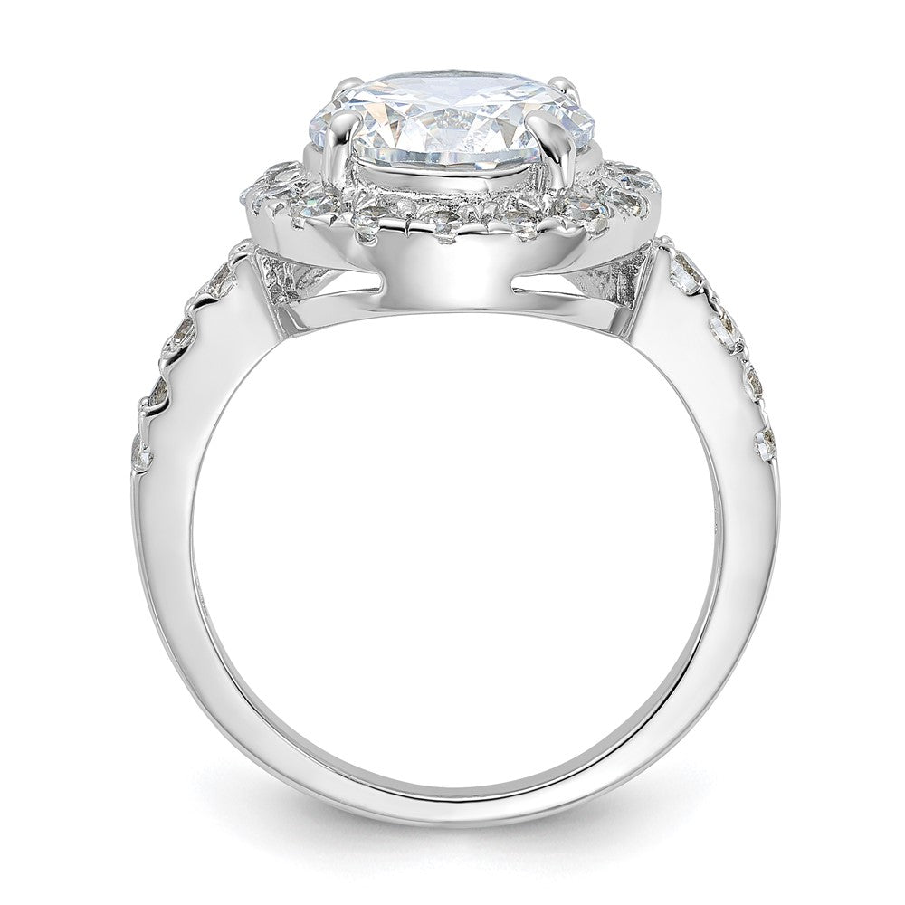 Sterling Silver Rhodium-plated CZ Ring