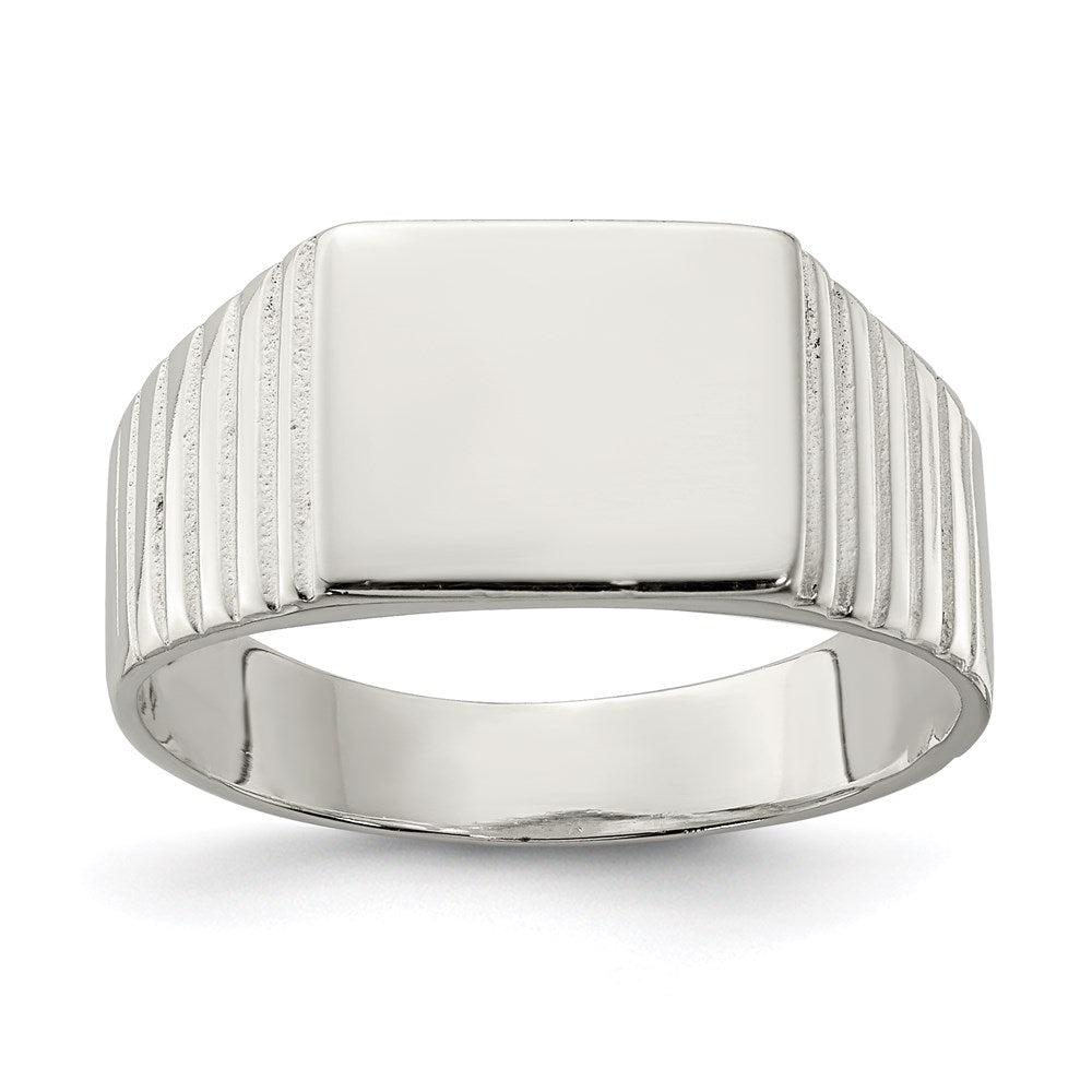 Sterling Silver 10x Open Back Signet Ring