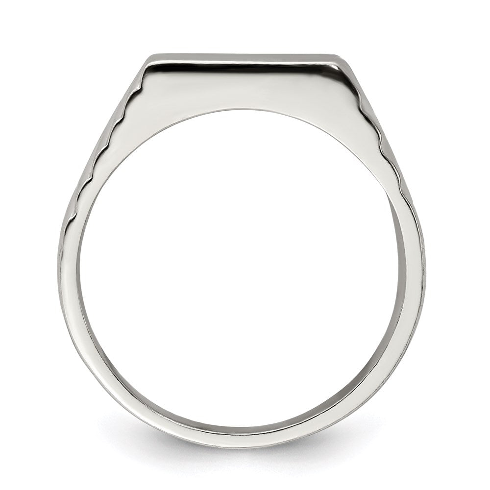 Sterling Silver 6x11mm Open Back Signet Ring