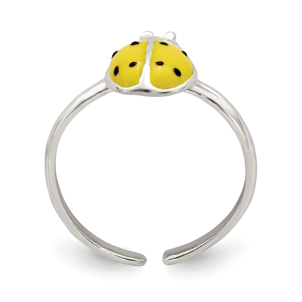 Sterling Silver Enameled & Polished Lady Bug Toe Ring