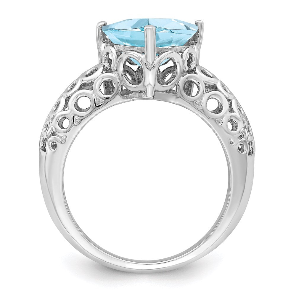 Sterling Silver Rhodium Sky Blue Topaz Ring