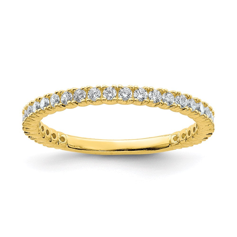 Sterling Shimmer Sterling Silver Gold-tone Flash Gold-plated 28 Stone CZ Band